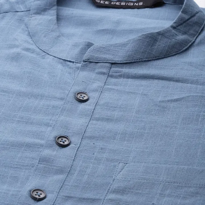 See Designs Men Blue Thread Work Republic Day Republic Day Kurta