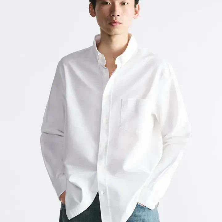 MISCHIEF MONKEY Men Classic Tailored Fit Opaque Casual Shirt, White