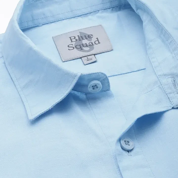 BS BLUE SQUAD Cotton Linen Casual Shirt