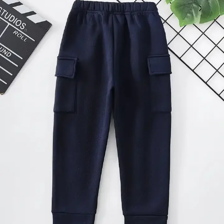 Kaff Kids Pack Of 3 Mid-Rise Regular Fit Joggers, Navy Blue