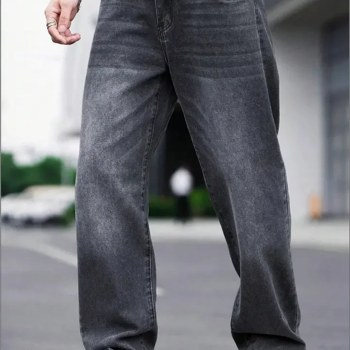 BREXX Men Comfort Mid-Rise Light Fade Stretchable Jeans, Grey