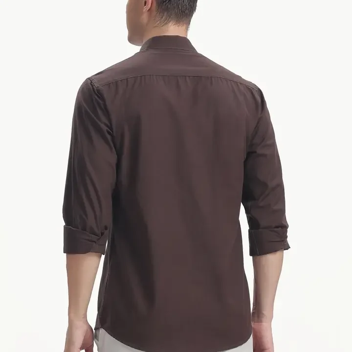 BS BLUE SQUAD Men Slim Fit Casual Shirt, Brown