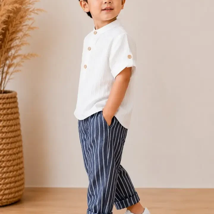 little heaven Self Design Shirt with Trousers, Multi (myntra-43105638)