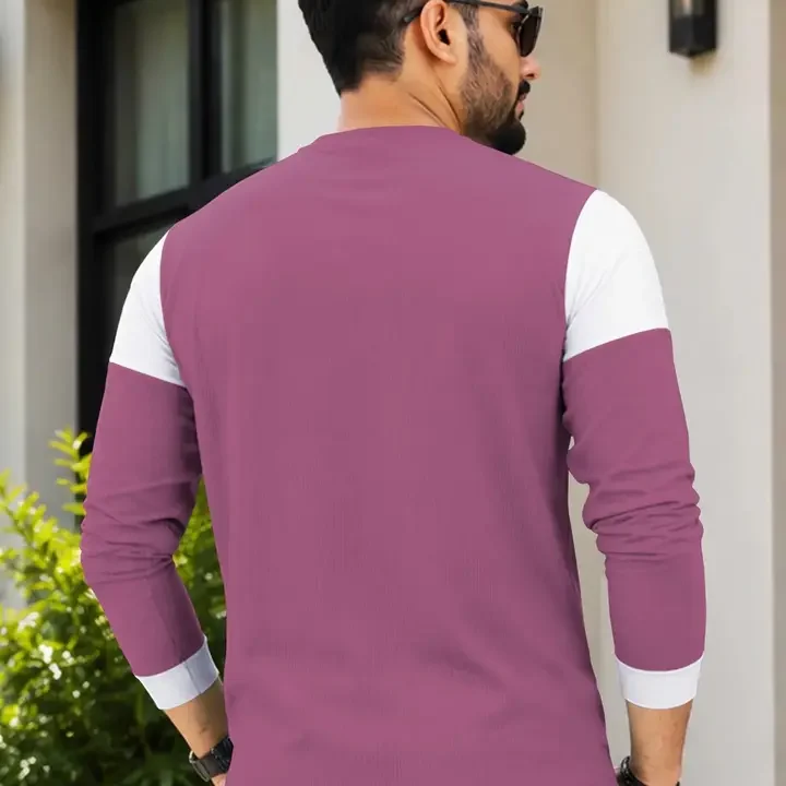 VeBNoR Men Colourblocked T-shirt, Purple