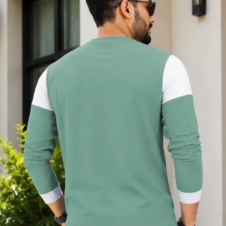 VeBNoR Men Colourblocked T-shirt, Green