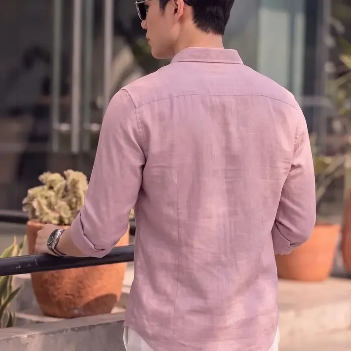 Nat Jastica Men Straight Casual Shirt, Mauve
