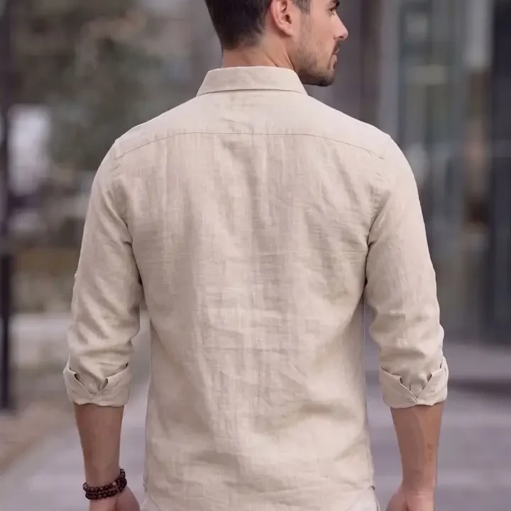 SOLSTICE Men Straight Casual Shirt, Beige