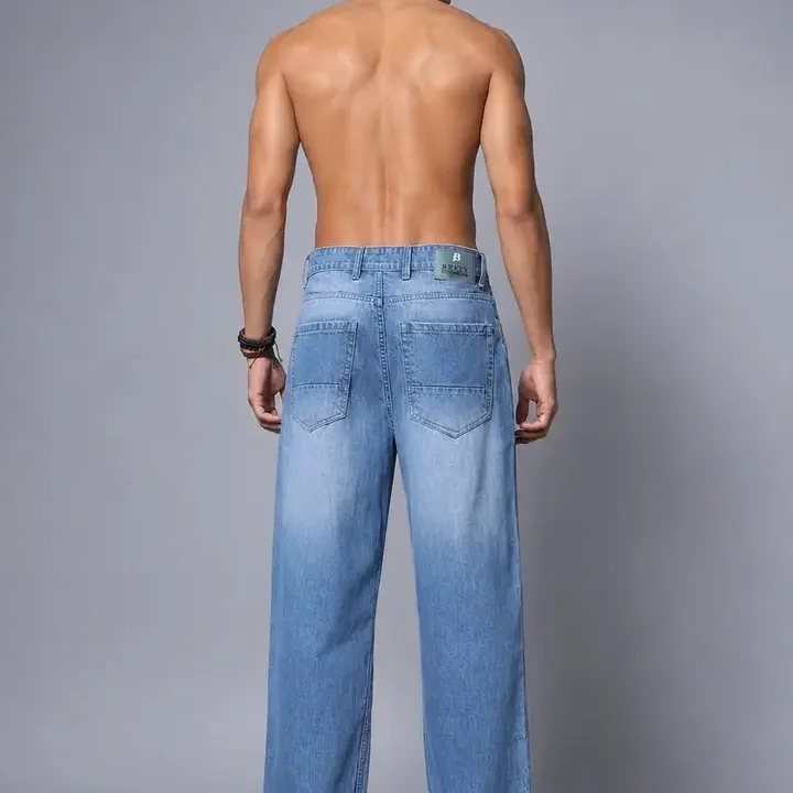 BREXX Men Jean Straight Fit Mid-Rise Light Fade Stretchable Jeans, Blue (myntra-45503230)