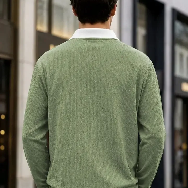 SZN Men Polo Collar T-shirt, Sea Green
